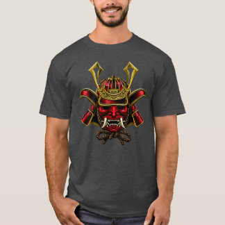 Japanese Art Samurai Mask Prepared For Battle Enha T-Shirt