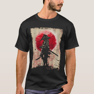 Japanese Art Samurai Vintage Fighter Retro Design T-Shirt