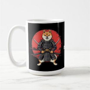 Japanese Art Shiba Inu Samurai Graphic Design Coffee Mug
