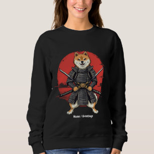 Japanese Art Shiba Inu Samurai Graphic Design Sweatshirt