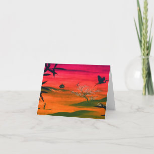 JAPANESE ART SUNSET THANK YOU CARD