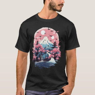 Japanese Art Ukiyo-e Geisha Cherry Blossom Mount T-Shirt