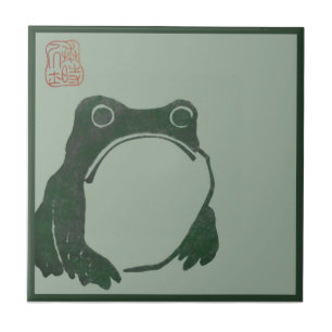 Japanese art ukiyo frog ceramic tile