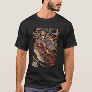 Japanese Artwork Samurai Riding Giant Toad T-Shirt