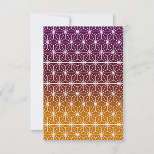 Japanese Asanoha Burgundy & Gold Personalised Thank You Card