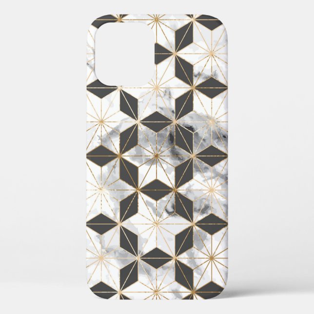 Japanese Asanoha: Gold Marble Pattern. Case-Mate iPhone Case (Back)