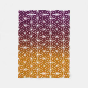 Japanese Asanoha (large scale) Burgundy & Gold Fleece Blanket