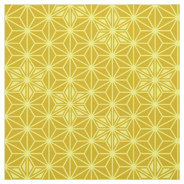 Japanese Asanoha or Star Pattern, mustard gold Fabric (Swatch)