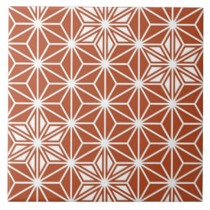 Japanese Asanoha or Star Pattern, terracotta Ceramic Tile