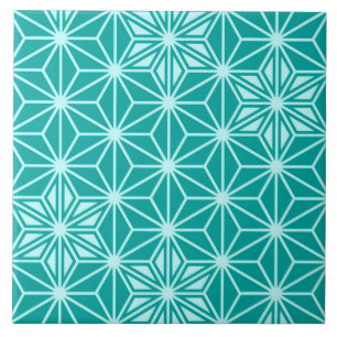 Japanese Asanoha or Star Pattern, turquoise Tile