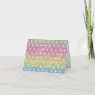 Japanese Asanoha Pastel Rainbow Personalised Note Card