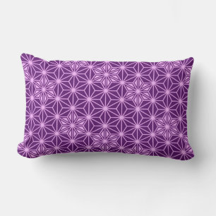 Japanese Asanoha pattern - amethyst purple Lumbar Cushion
