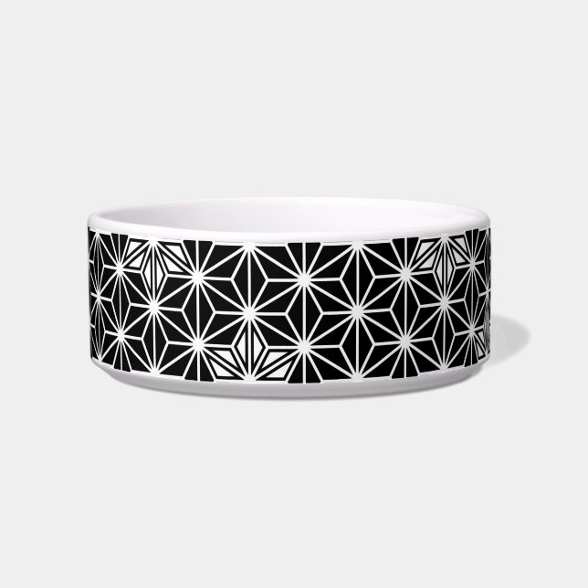 Japanese Asanoha pattern - black and white Bowl (Left)