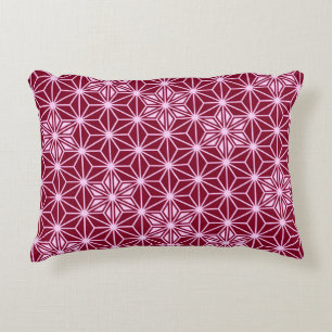 Japanese Asanoha pattern - burgundy Decorative Cushion