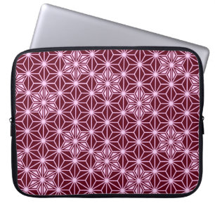Japanese Asanoha pattern - burgundy Laptop Sleeve
