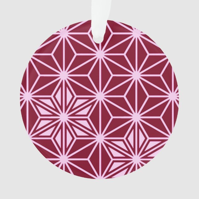 Japanese Asanoha pattern - burgundy Ornament (Front)
