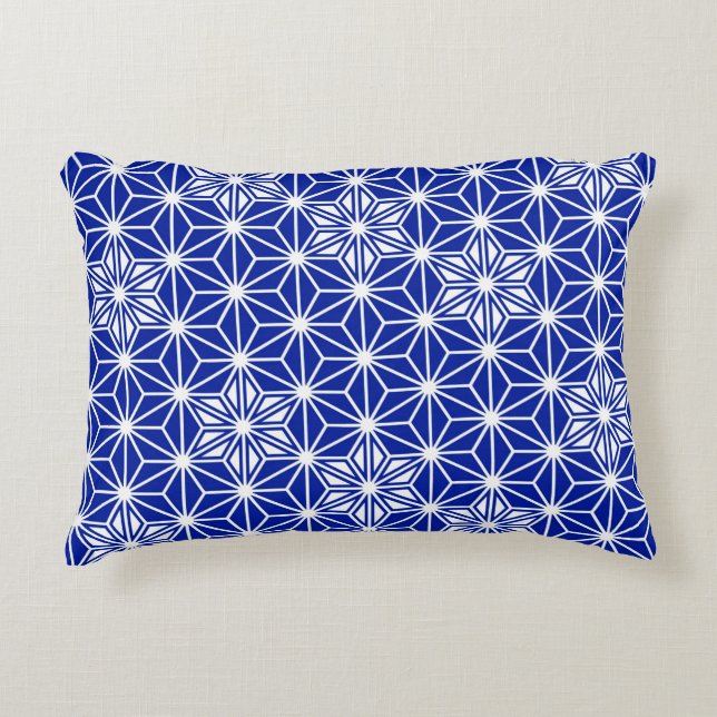 Japanese Asanoha pattern - cobalt blue Decorative Cushion (Front)