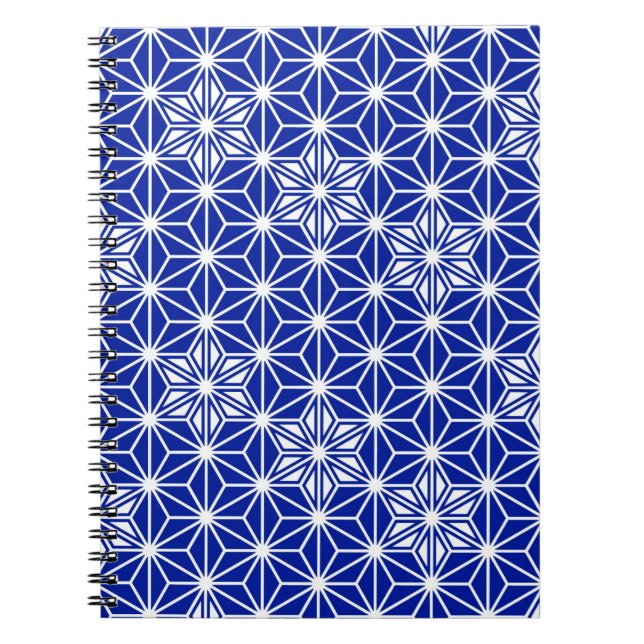 Japanese Asanoha pattern - cobalt blue Notebook (Front)