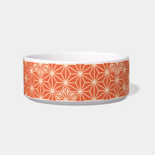 Japanese Asanoha pattern - coral orange Bowl