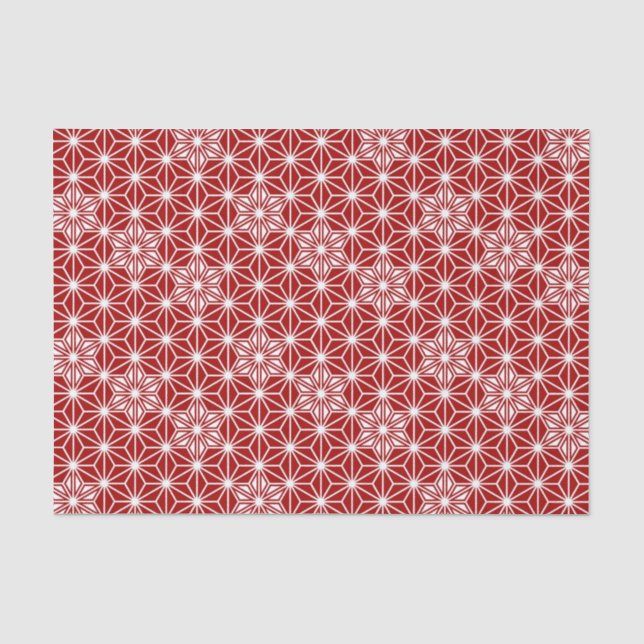 Japanese Asanoha pattern - dark red Tissue Paper (Front)