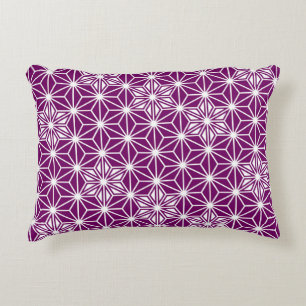Japanese Asanoha pattern - eggplant purple Decorative Cushion