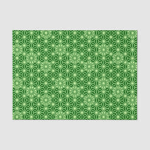 Japanese Asanoha Pattern, Emerald and Lime Green Tissue Paper