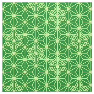 Japanese Asanoha pattern - emerald green Fabric