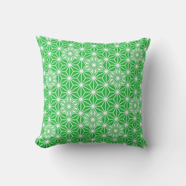 Japanese Asanoha pattern - jade green Cushion (Front)