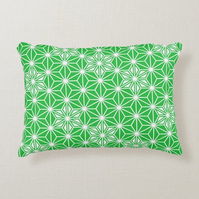Japanese Asanoha pattern - jade green Decorative Cushion (Front)