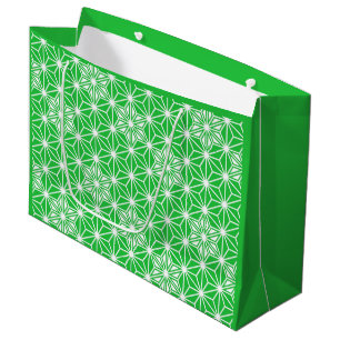 Japanese Asanoha pattern - jade green Large Gift Bag