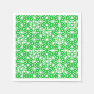 Japanese Asanoha pattern - jade green Napkin