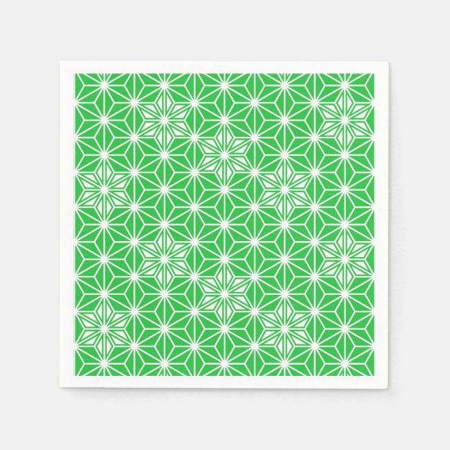 Japanese Asanoha pattern - jade green Napkin (Front)