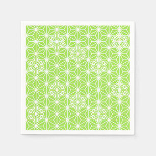 Japanese Asanoha pattern - light lime green Napkin