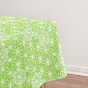 Japanese Asanoha pattern - light lime green Tablecloth