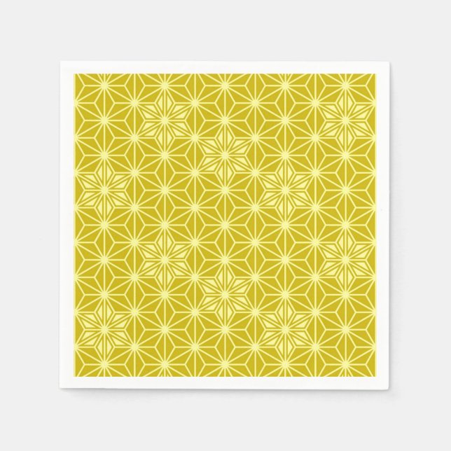 Japanese Asanoha pattern - mustard gold Napkin (Front)