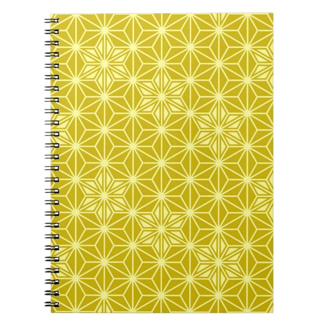 Japanese Asanoha pattern - mustard gold Notebook (Front)