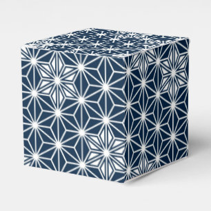 Japanese Asanoha pattern - navy blue Favour Box