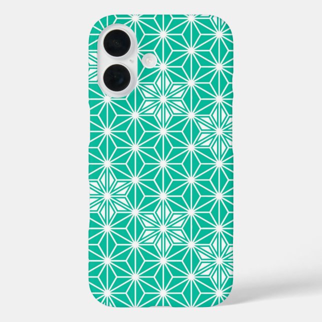 Japanese Asanoha pattern - peacock blue Case-Mate iPhone Case (Back)