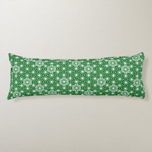 Japanese Asanoha pattern - pine green Body Cushion