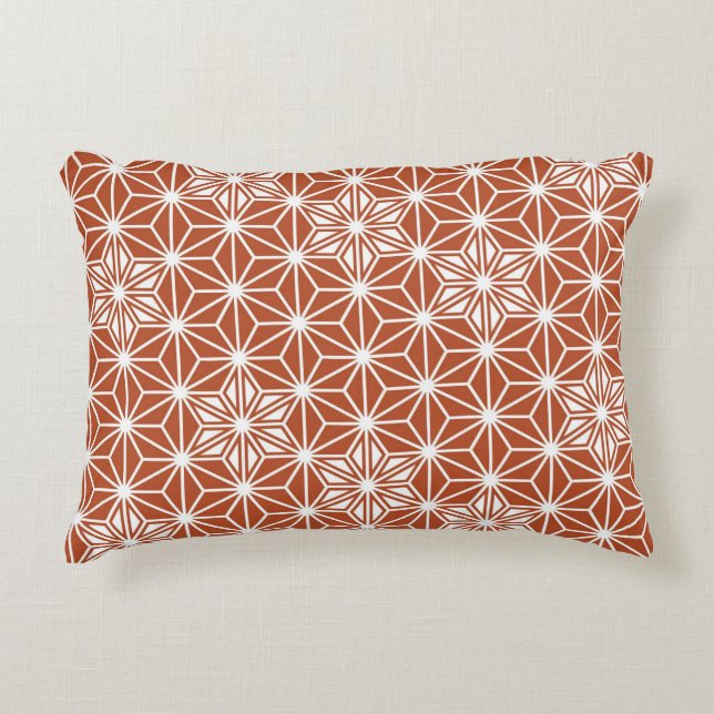 Japanese Asanoha pattern - terracotta Decorative Cushion (Front)