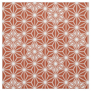 Japanese Asanoha pattern - terracotta Fabric
