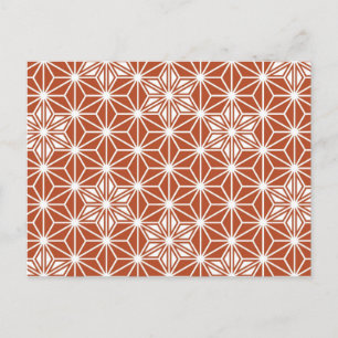 Japanese Asanoha pattern - terracotta Postcard