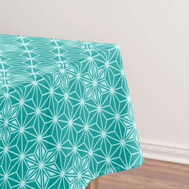 Japanese Asanoha pattern - turquoise Tablecloth (In Situ)