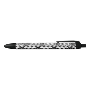 Japanese Asanoha pattern - white and black Ink Pen