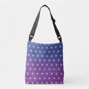 Japanese Asanoha Traditional Print Blue & Purple Crossbody Bag