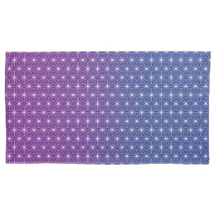 Japanese Asanoha Traditional Print Blue & Purple Pillowcase