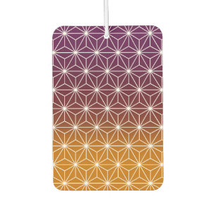 Japanese Asanoha Traditional Print Burgundy & Gold Car Air Freshener