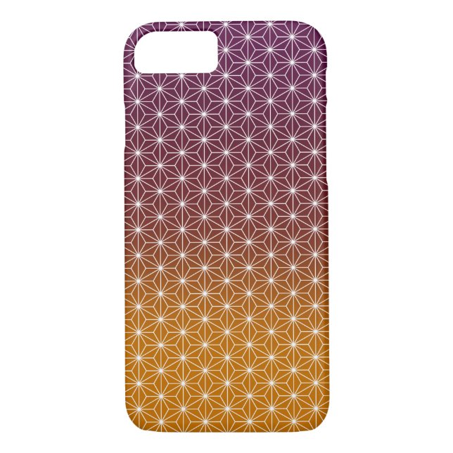 Japanese Asanoha Traditional Print Burgundy & Gold Case-Mate iPhone Case (Back)