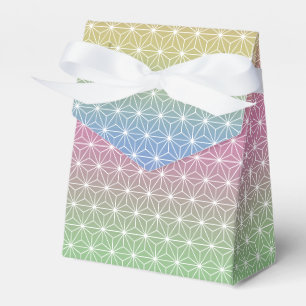 Japanese Asanoha Traditional Print Pastel Rainbow Favour Box