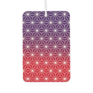 Japanese Asanoha Traditional Print Red & Purple Car Air Freshener